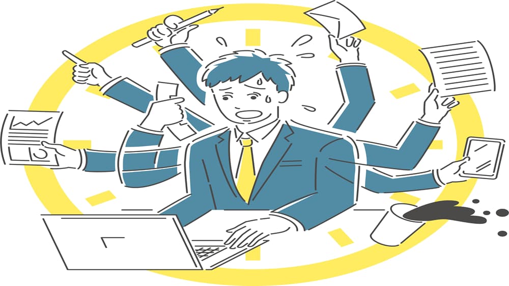 副業webライターが納期に追われている様子