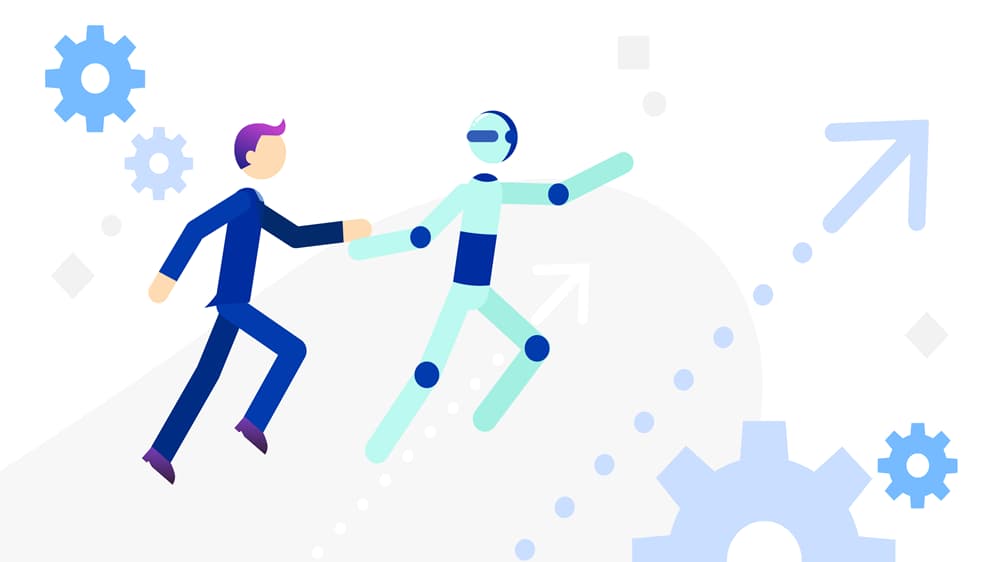 AIと副業webライターが協力している様子