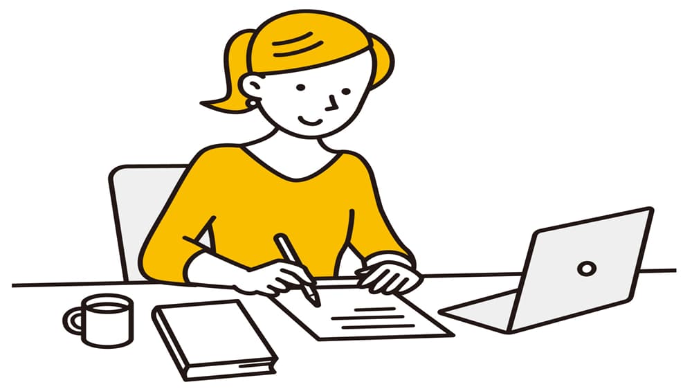 副業ブログのリサーチを行っているイメージ