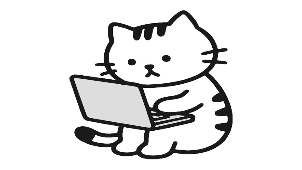 ブログをもくもくとしている猫